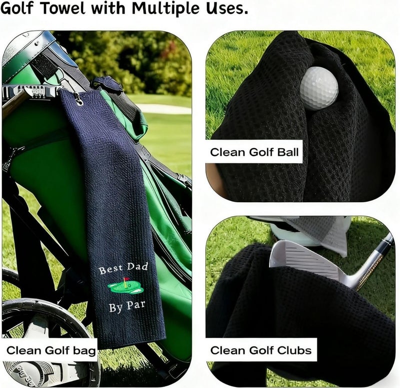 Amitrely Funny Golf Towel, Marsters Tournament, Funny Golf Towel for Golf Bags with Clip, Golf Gift for Men Husband Boyfriend Dad, Birthday, Cristmas Gifts for Fan (Best dad by par) - Image 4